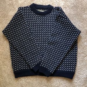 L.L. Bean Birdseye Norwegian wool fisherman sweater men’s size large short